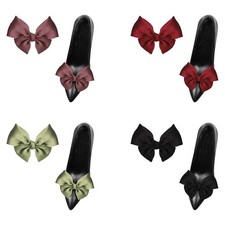 2Pc Bow Shoe Clip Decor Shoe Clips Ribbon Detachable Wedding Bridal Shoe Buckle