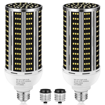 100W 2 pack LED Corn Light Bulb,(1000W Equivalent )Commercial Grade DayLight ...