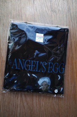 Deadstock Angel's Egg Herren Print T-Shirt Rundhals Langarm Schwarz M US:DDP