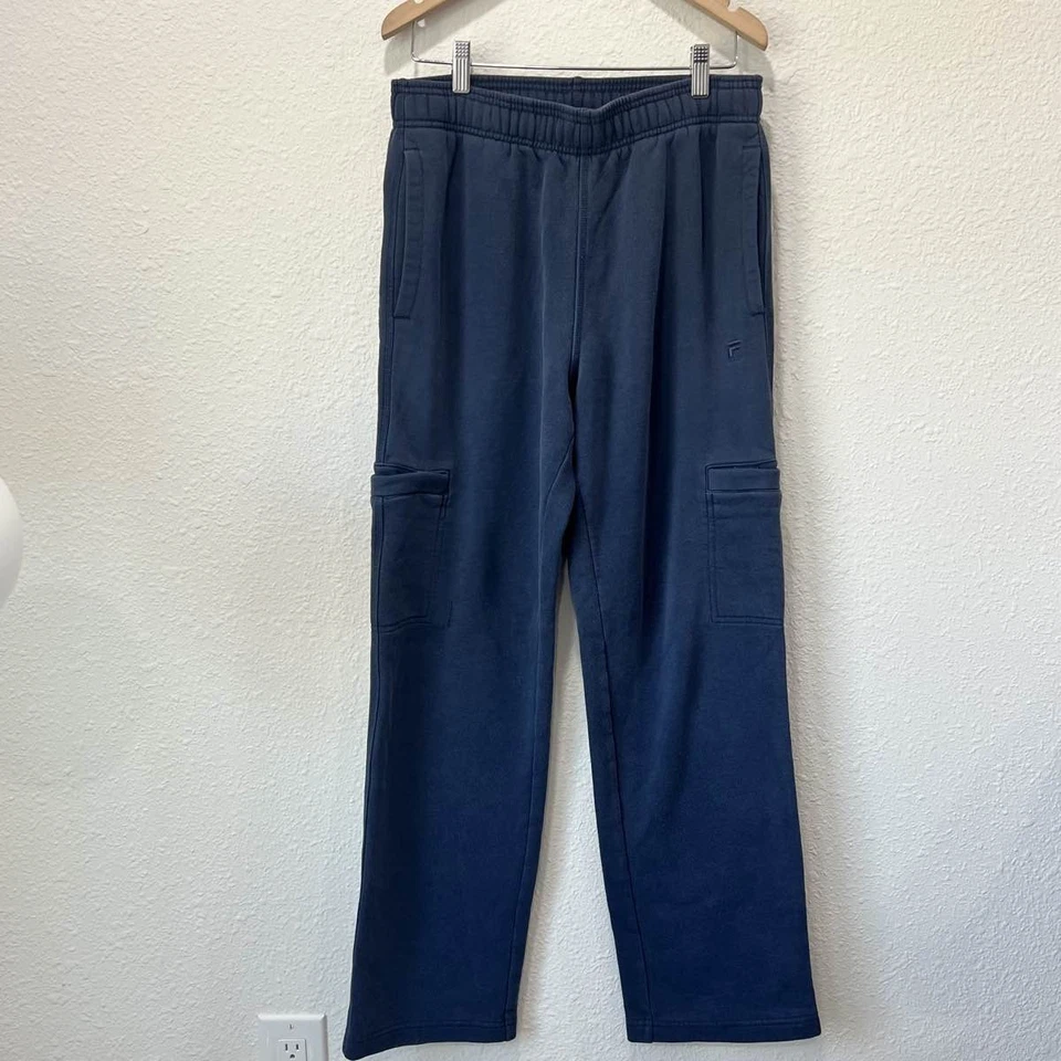 Fila Men's Navy Blue Fleece Cargo Joggers - Image 2 of 4