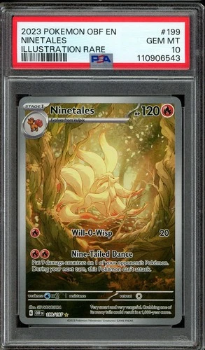 Pokemon TCG S&V Obsidian Flames #199 Ninetales Illustration Rare PSA 10