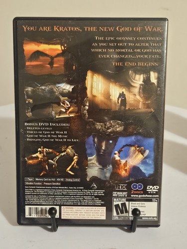 God of War 2 Two Disc Set Sony PlayStation 2 PS2 CIB Complete In Box Black Label - Picture 2 of 8