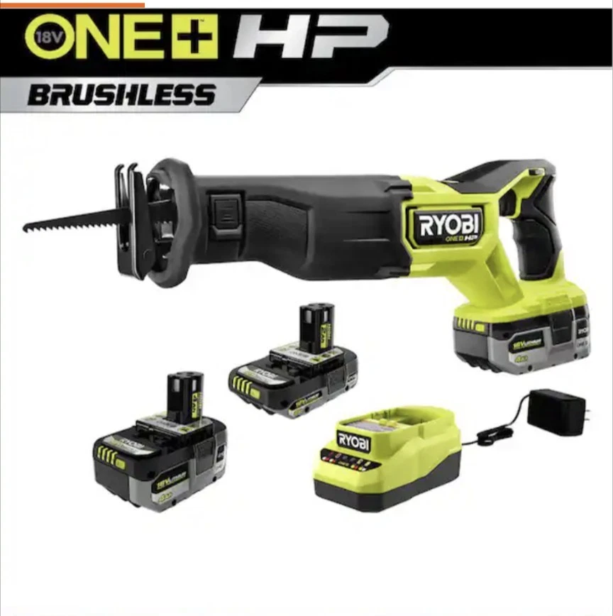 Kit de sierra recíproca Ryobi PBLR502K3SB (2ah y 2x baterías y cargador de 4ah HP) Foto 3 de 4
