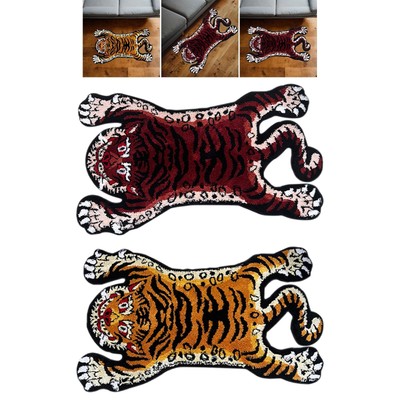Tiger Teppich Tiger Teppich Niedlich Cartoon Türmatte Weich Rutschfest Getuftet Vorleger für