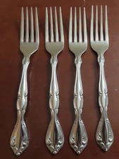 Oneida CANTATA Set of 4 Dinner Forks Stainless Steel China Glossy Flatware Lot b