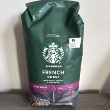 Starbucks French Roast Whole Bean Coffee Dark Roast 28 oz Dark Caramel