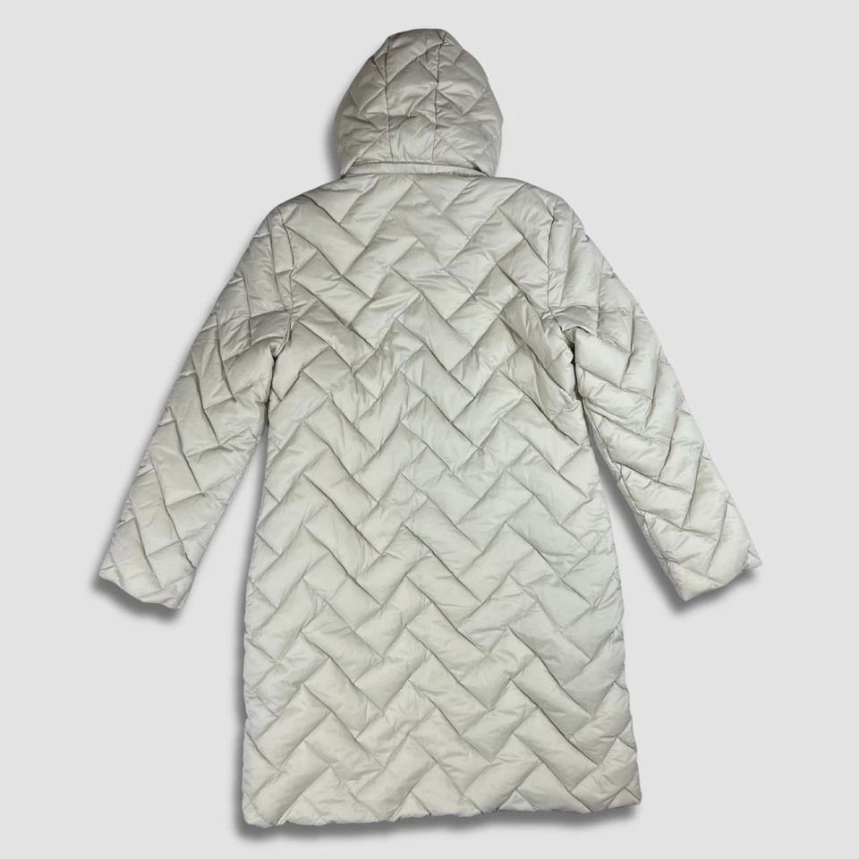 Abrigo acolchado largo acolchado beige Moncler talla 5 chaqueta con capucha para mujer’s Foto 3 de 4