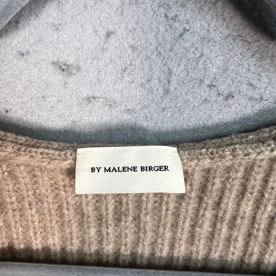 От Malene Birger Shania шерсти v-образным вырезом свитер бежевый женщин маленький уютный вязаный - Изображение 3 из 4
