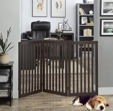 Free Standing Dog Gate Portable Dog Fence 3 Panel Indoor 36" H Pet Kids Barrier