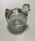 Anchor Hocking Hen on Nest Round Glass Trinket Dish 4" Vintage