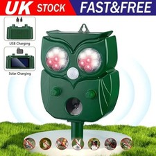 Cat Repeller Solar Panel Power Ultrasonic Sonic Fox Repellent for Outdoor Garden
