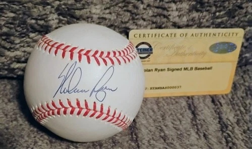 Nolan Ryan OMLB Baseball Signed Steiner Pearl White condition