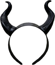 Women'S Black Devil Horns Headband Gothic Demon Witch Headpiece for Cosplay