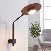 Verstellbare Wandleuchte Metall Holz H:38Cm Groß Rory Wandlampe Wohnzimmer