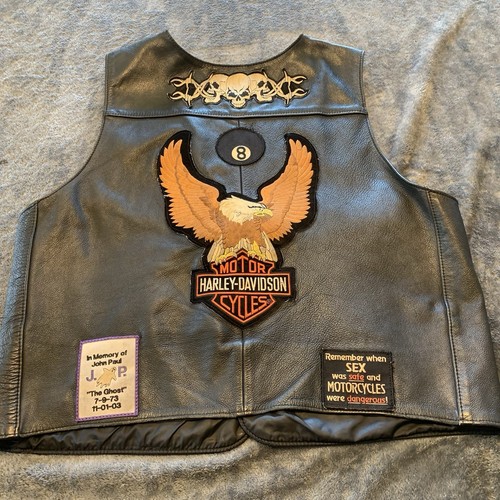 Vintage Harley Davidson Herren Weste Motorrad Echtleder 2XL XXL Made in USA - Bild 1 von 17