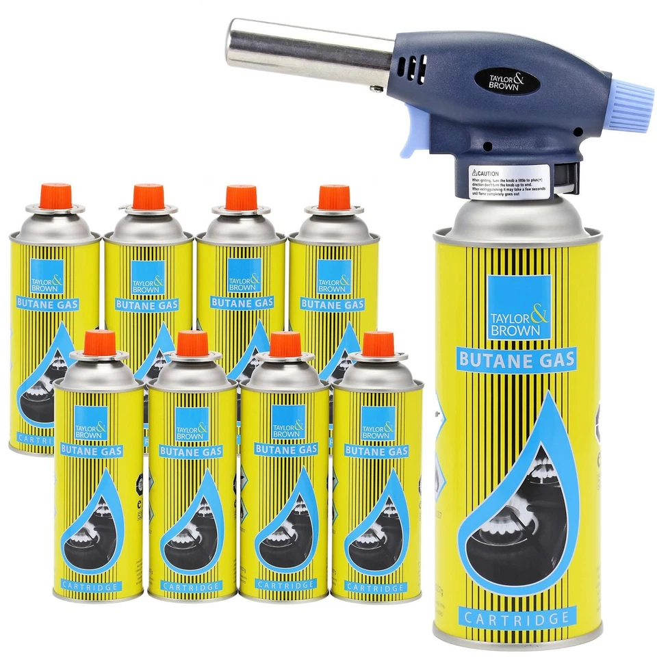 TAYLOR & BROWN Cooking Blow Torch Catering Creme Brulee Culinary Tarts Pies Tool Butane Gas