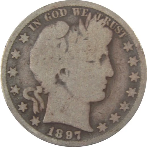 1897 O Barber Silver Half Dollar AG About Good 50c Coin SKU:I25327
