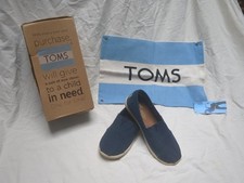 TOMS Youth Boys Espadrille-Style Classics Navy Summer Beach Canvas Shoes - UK 12