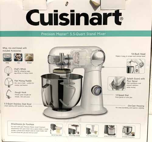 Cuisinart Precision Master 5.5-Quart 12-Speed Stand Mixer - White @V9 SM-50 - Picture 9 of 11