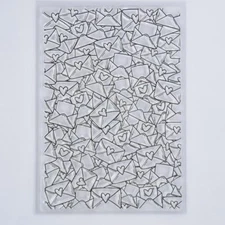 Heart Envelope Background Clear Stamps for Card Making Decoration and DIY Scr...