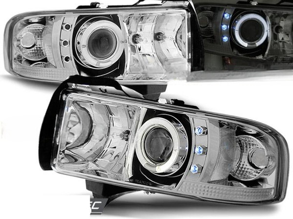 Scheinwerfer Paar Dodge Ram 94-01 Angel Eyes Chrom-image