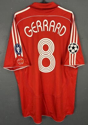 MEN FC LIVERPOOL 2006/2007 GERRARD #8 UEFA SOCCER FOOTBALL SHIRT
