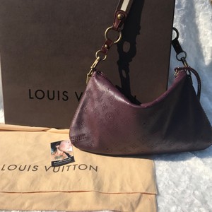 Vintage Louis Vuitton Shoulder Bag Purple Onatah Mahina Leather Pochette Hobo