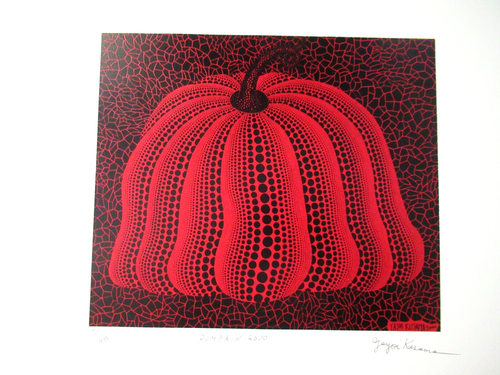 Y.KUSAMA: "PUMPKIN 2000 RED" SIGNIERT, LIMIT 90/100 / Gr. 64x48cm KEIN ORIGINAL - Bild 2 von 8