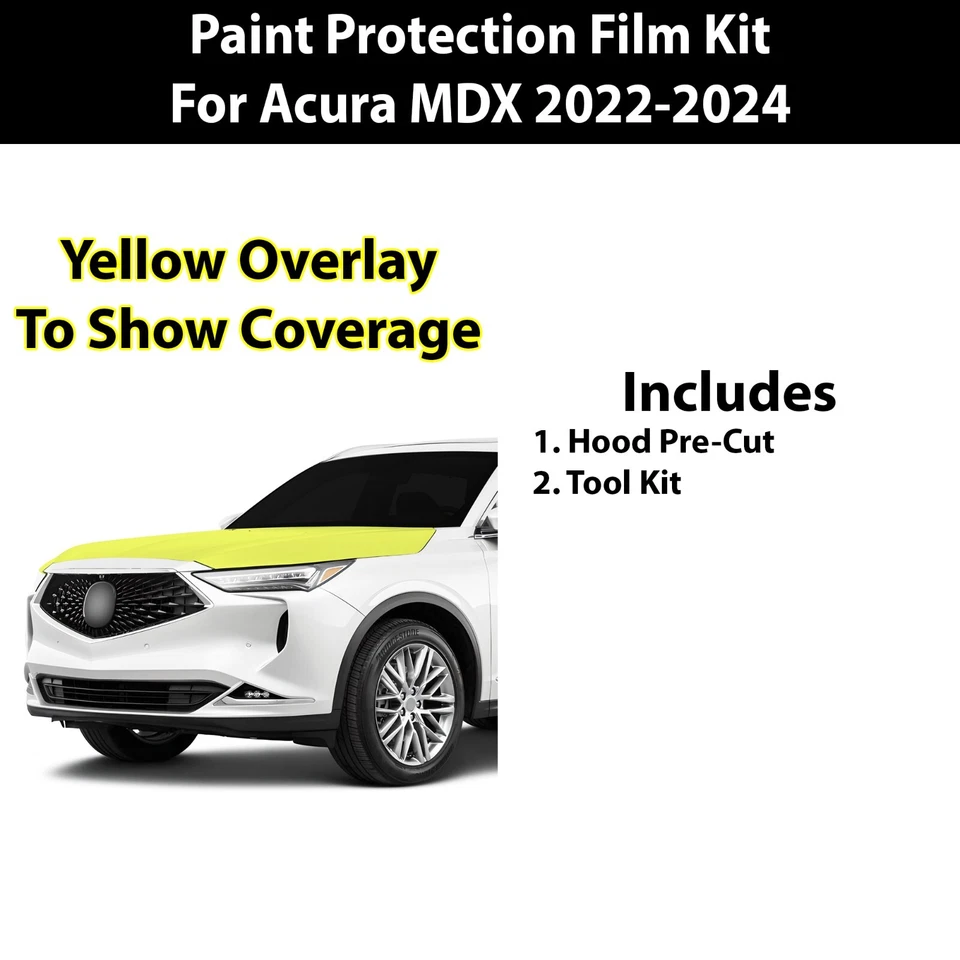 Kit de sujetador transparente de película de protección de pintura para capucha precortada PPF para Acura MDX 2022-2024 Foto 2 de 4