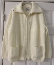 Vintage London Fog Sweater Full Zip Size L Large USA Grandpa
