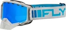 FLY RACING ZONE SNOW GOGGLE SILVER/BLUE W/ SKY BLUE MIRROR/BLUE LENS FLB-24Z2