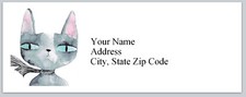 Personalized Address Labels Abstract Grey Cat  bx 203 