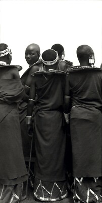 1996 Herb Ritts African Maasai Tribe Women Ceremonial Dance Art Photo Engraving