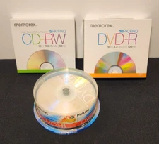 Sealed Memorex and Phillips CD-RW, DVD-R, DVD+R Lot of 3