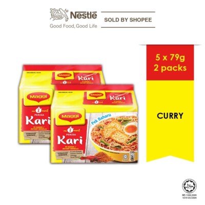 MAGGI Instant Noodle Curry Flavour, 2 Packs / 10pcs (1 Pack x 5pcs)