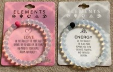 Justice Girls Elements Beaded Silicone Stretchy Bracelet Jewelry Love Energy