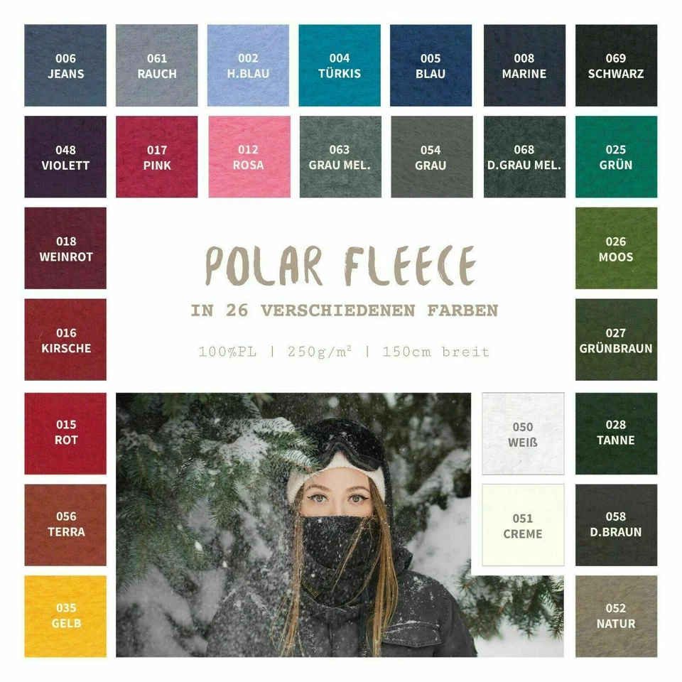 Polarfleece Meterware antipilling - Fleecestoff Uni - Kuschelfleece - 50 cm