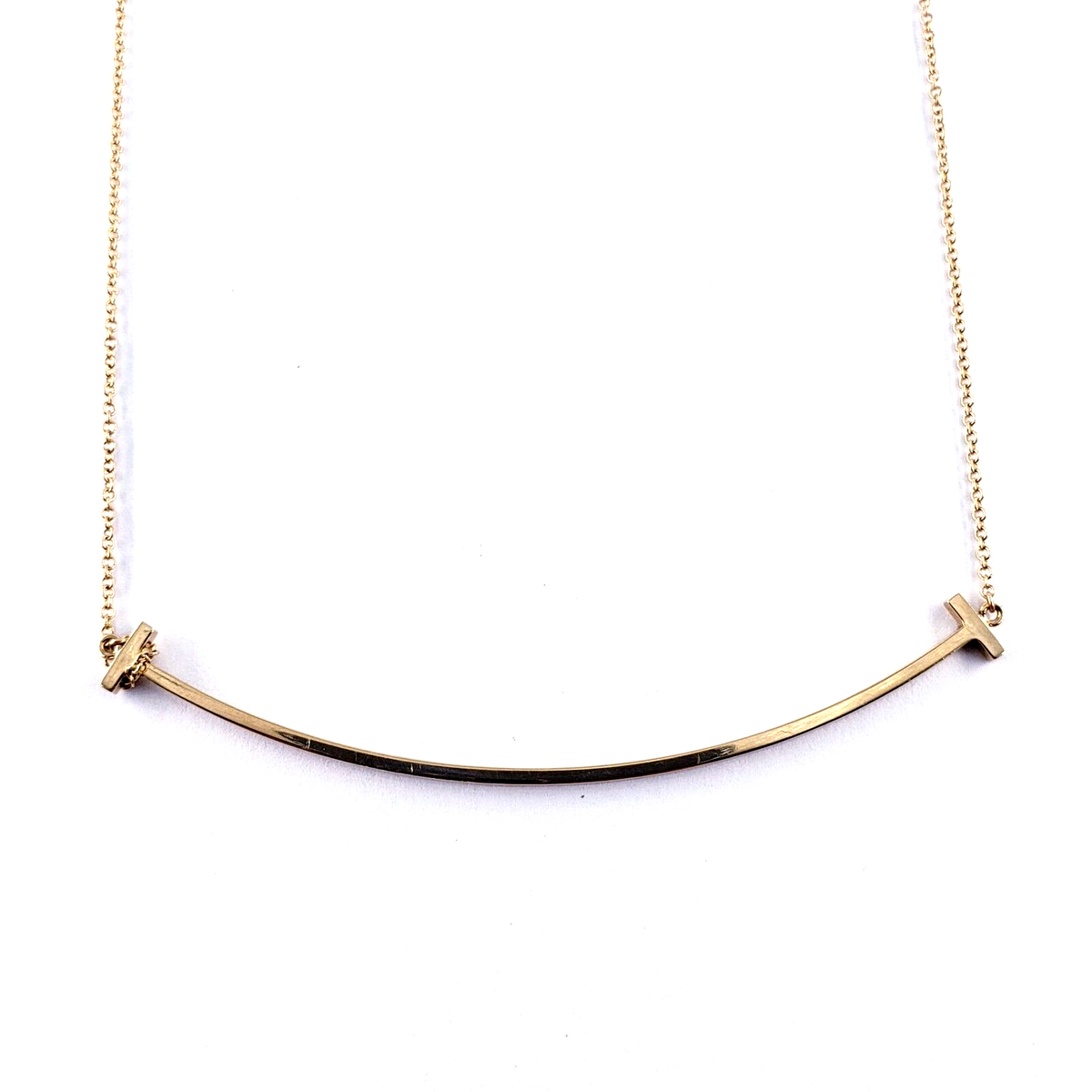 TIFFANY CO 18K Rose Gold Large SMILE Pendant 16-18