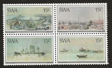 South West Africa Scott #383b, Block of 4 1975 Complete Set FVF MNH