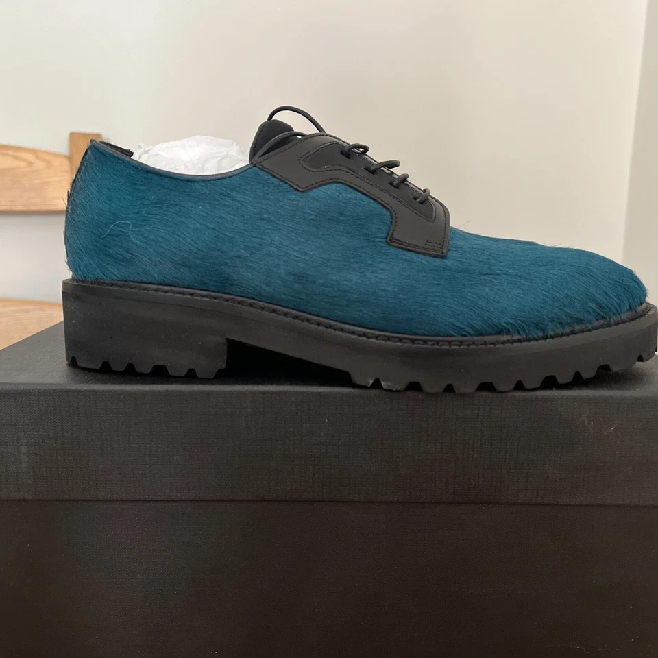 Paul Smith Womens Faux Fur Lace Up Mac Shoe Colour Petrol Green Size UK 6 EU 39 - Image 4 of 4