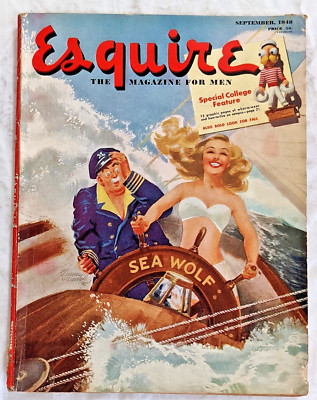 Esquire Sept 1948 Magazine Men Fashion Style Sports VTG AD's