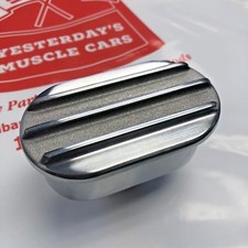 Finned Oval Aluminum Valve Cover Breather Cast Finish Nostalgia Sbc 350 302