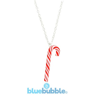 Bluebubble MERRY CHRISTMAS Candy Cane Necklace Kitsch Retro Funky Festive Party