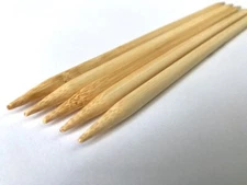 8" Bamboo double pointed 5 pcs knitting needles Wooden Point Knit (All sizes)