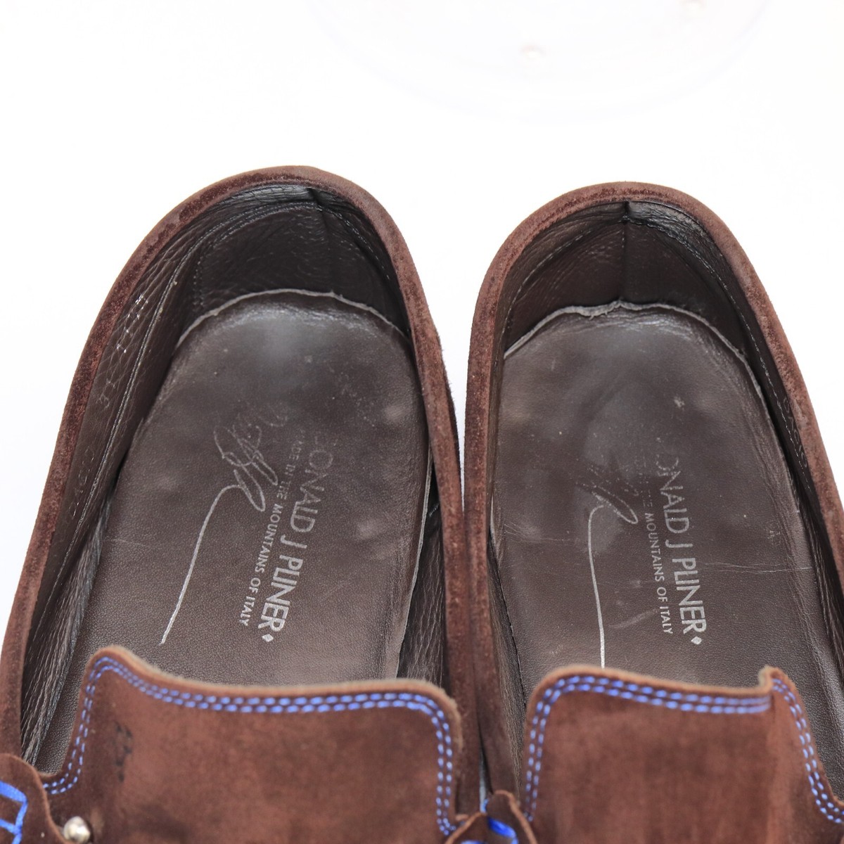 Donald Pliner Mens Dacio Loafer Size 11.5 Brown Suede Blue  display picture 3