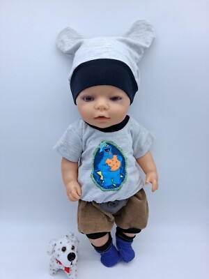 Niedliche Puppen Kleidung 4 tlg.Set,für Babypuppen 43 cm Handmade 650Unikat 