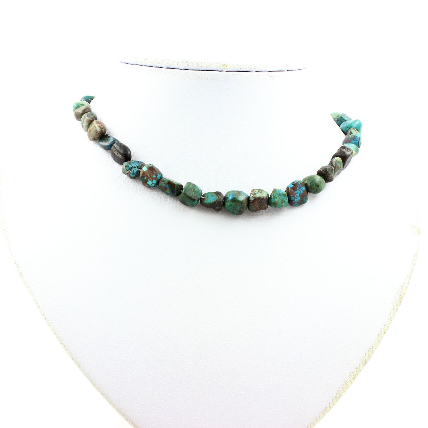 Collier chrysocolle des USA véritable et chaine en acier inoxydable pour minéraux