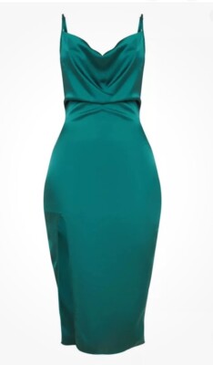 pretty little things emerald green dress Simple Emerald Green Satin Mermaid Long Evening Prom Dresses, Custom S –  MarryLover
