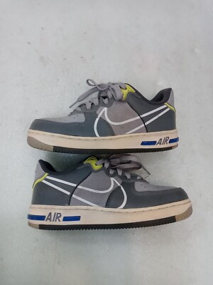 Nike Air Force 1 React D/MS/X Wolf Grey White Sneakers CD6960-002 Size 5Y