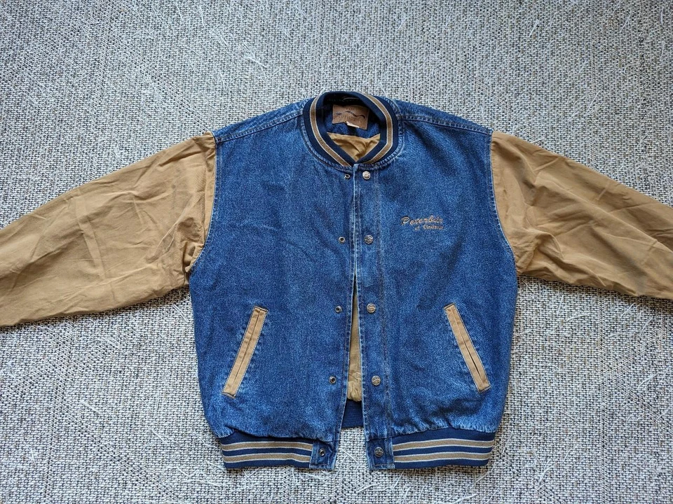 Chaqueta vaquera vintage de los años 90 XL béisbol PETERBILT camionero VARSITY pooh cincinnati Foto 2 de 4